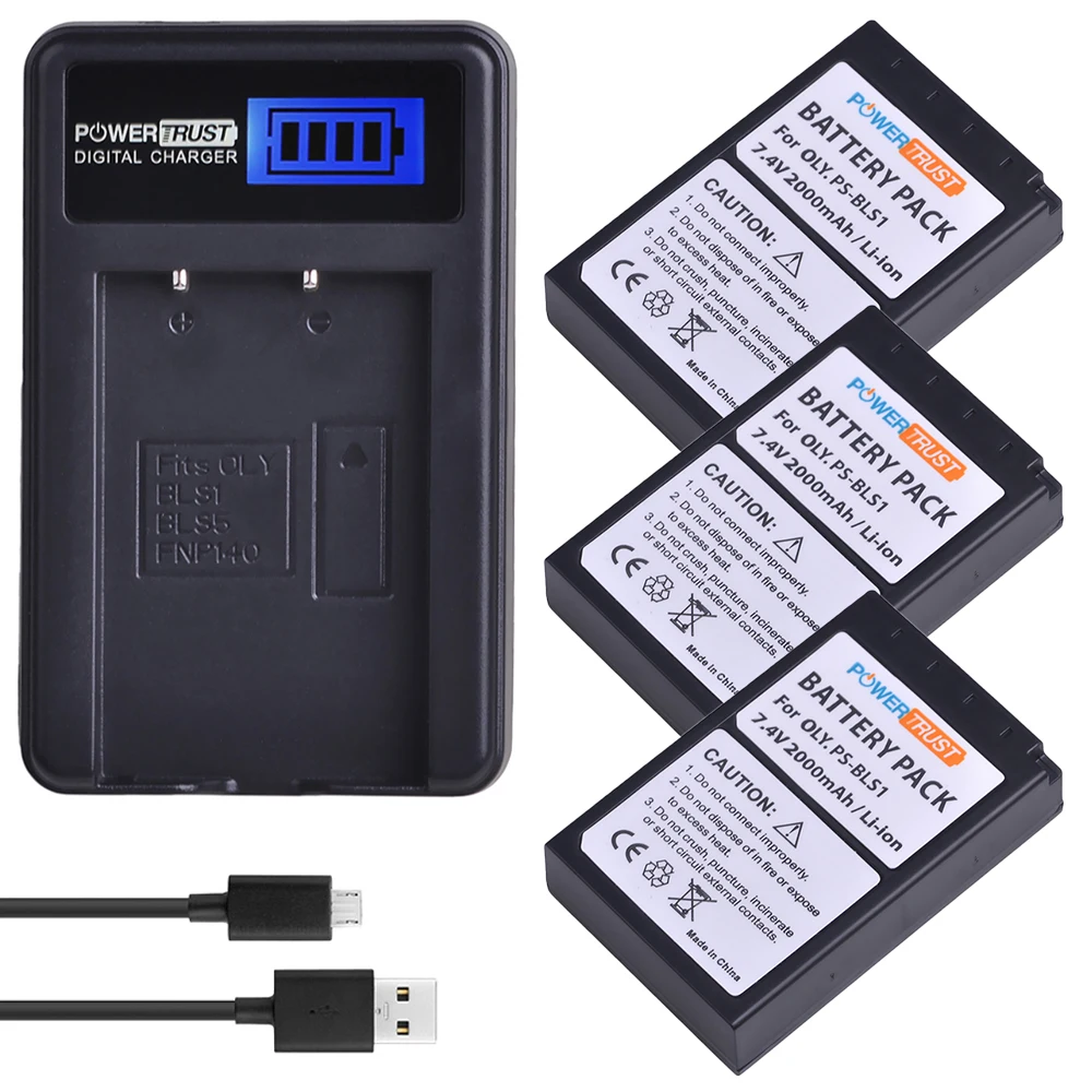 Premium Caricabatterie Charger per Olympus e400 e410 e-400 e-410 ps-bls1 
