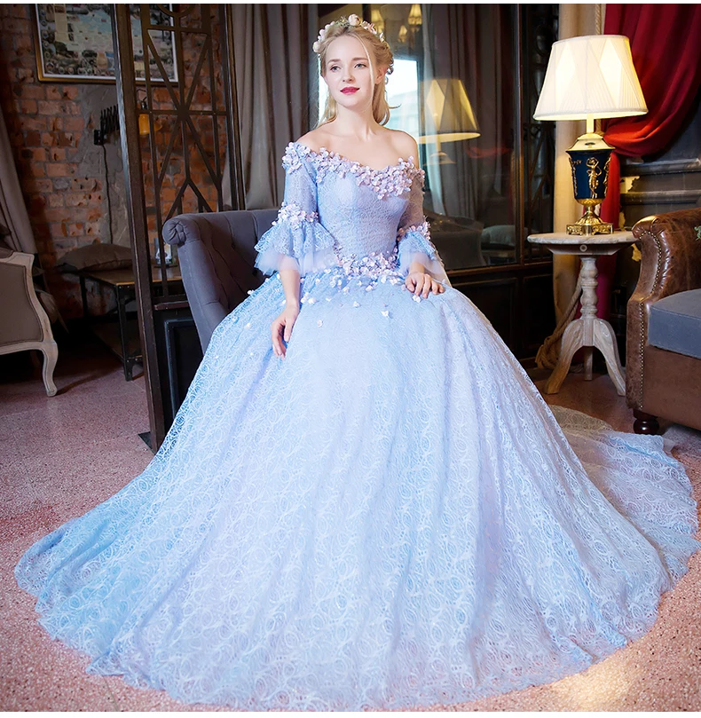 light blue victorian dress