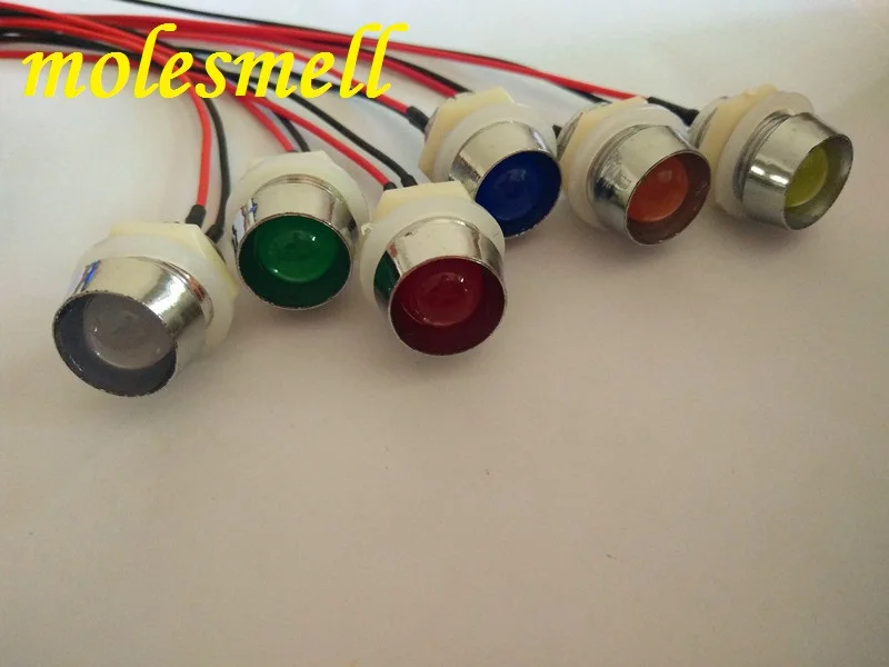 

5pcs 10mm 3V DC Pre-Wired diffused LED + Plastic Bezel Holder Light red yellow blue green white orange warm white diffused