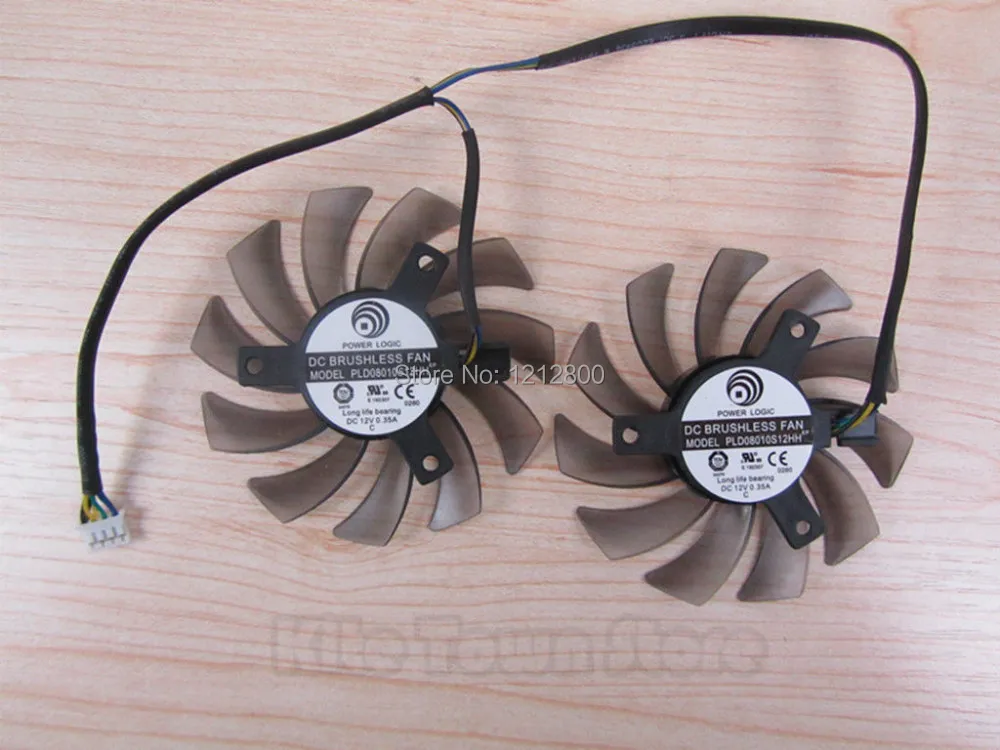 

75mm For MSI GTX 460 580 R6870 R6950 Twin Frozr II Dual Cooler Fan PLD08010S12HH Free Shipping