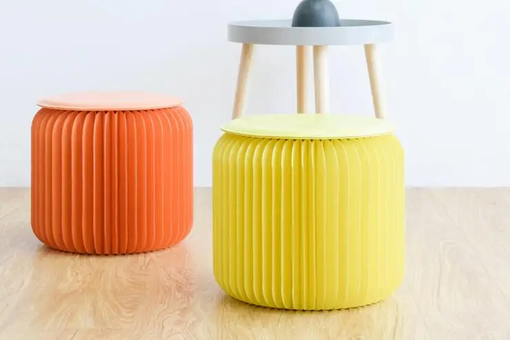 Современная креативная круглая оттоманка для ног Pouffe Складная портативная