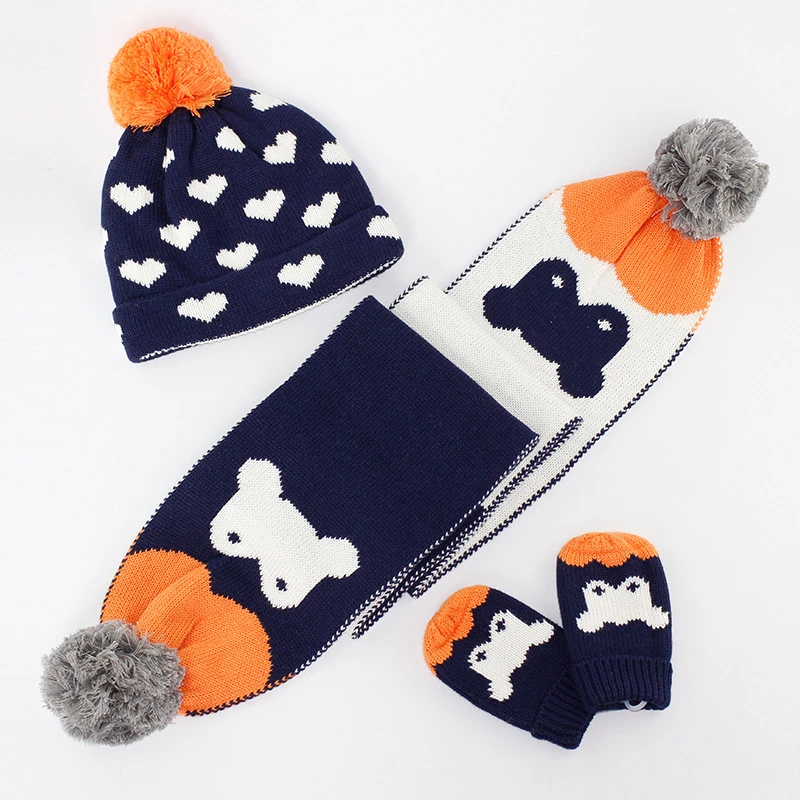 winter hat and mittens for baby boy