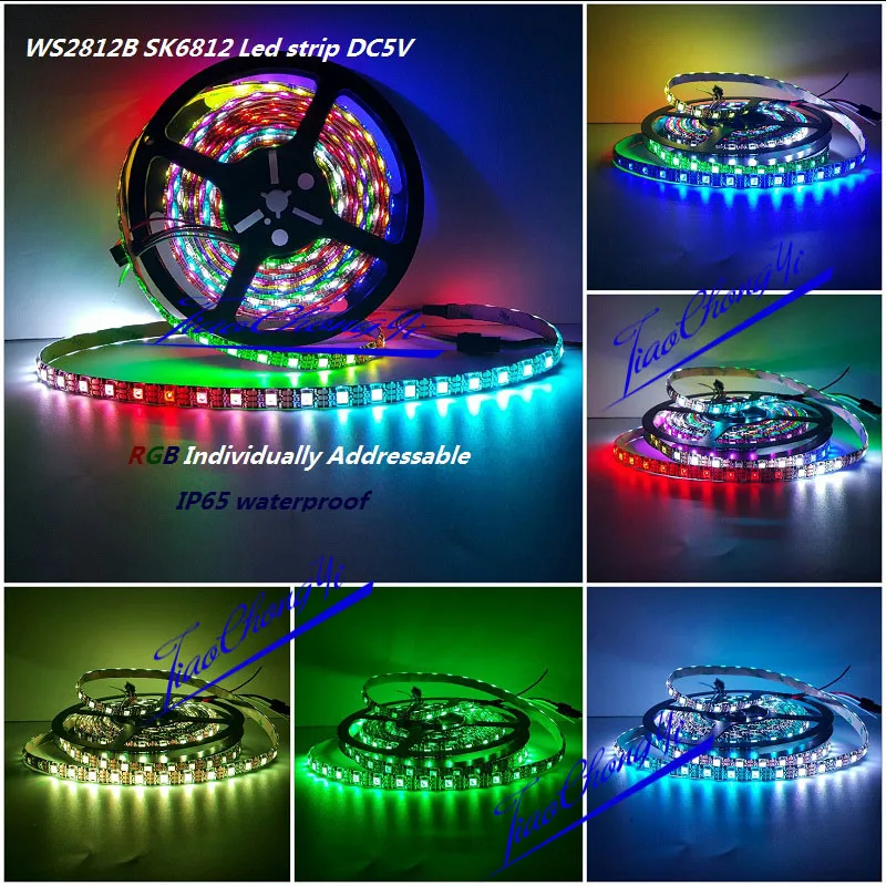 1 м 5 WS2812B SK6812 светодиодный светильник RGB индивидуально адресуемый DC5V IP65 Новый |