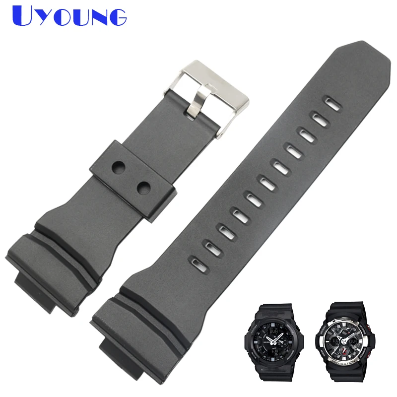 Rubber watchband silicone watchstrap 29*16mm bracelet watches band for casio GA 150/200/201/300