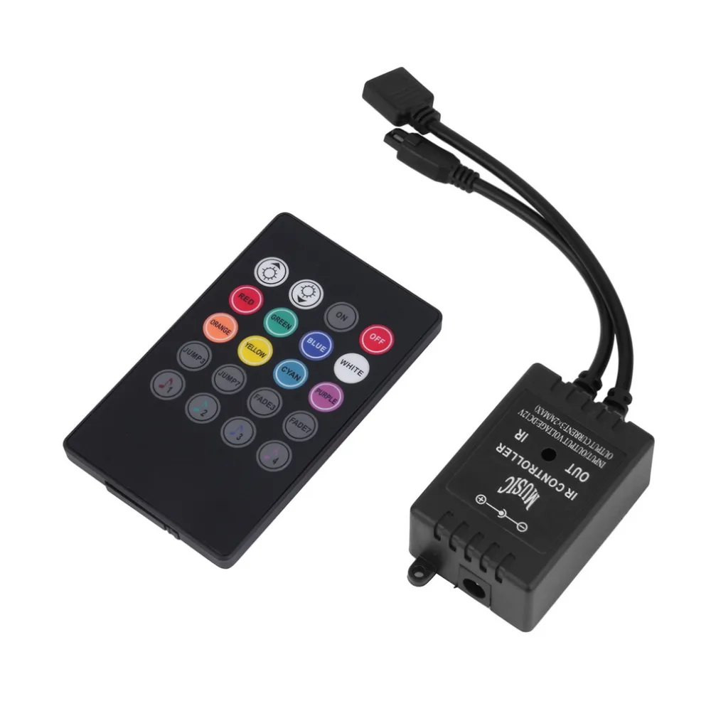 New LED Music IR Controller 12 24V 20 Keys IR Remote Sound Sensor