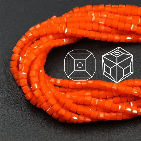 porcelain orange Чешские квадратные разделитель со стразами бусины желтый 2/3 мм Гранёные с одной и плоские с другой стороны Стекло бисер кубической формы для рукоделие аксессуары ювелирные изделия - Цвет: porcelain orange