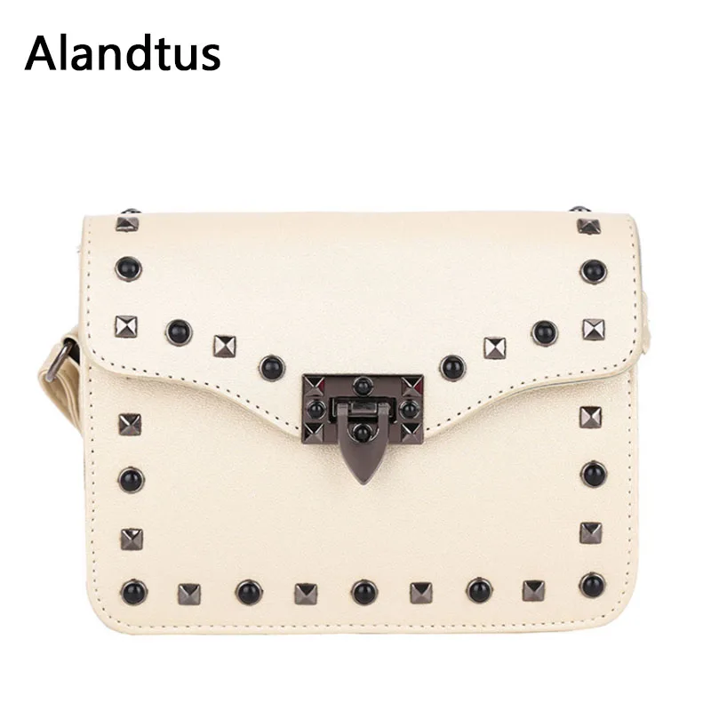 

Alandtus Women Handbags Vintage Handbags With Rivet For Women Female Small Messenger Bag Shoulder Bags Sac A Main Bolsa Feminina