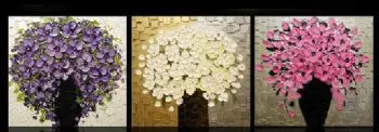 

Hand painted oil painting Amazing Flowers-Modem canvas wall art set Ready to Hang
