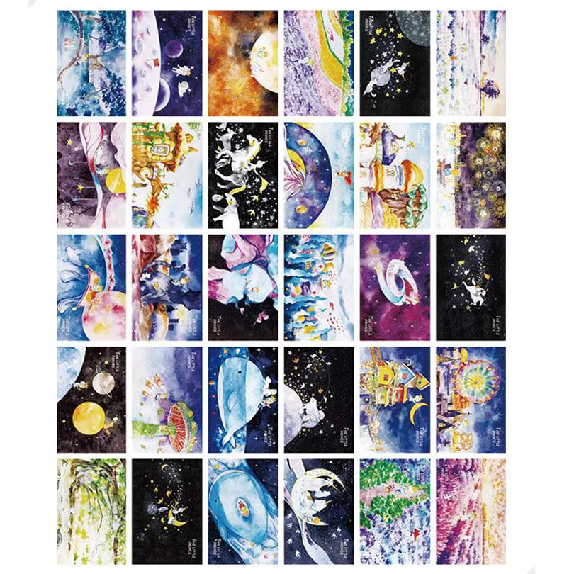 

30pcs/lot Creative vision series The little prince Vintage style memory postcard set /Greeting Cards/Christmas HG045