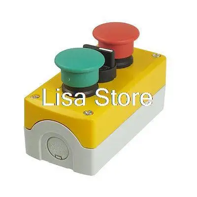 

240V 3A Red Green Mushroom 3-Position Selector Momentary Pushbutton Station