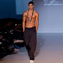 Летние новые мужские брюки свободные повседневные Модные шаровары из вискозы однотонные тонкие большие размеры 30-35 брюки черные