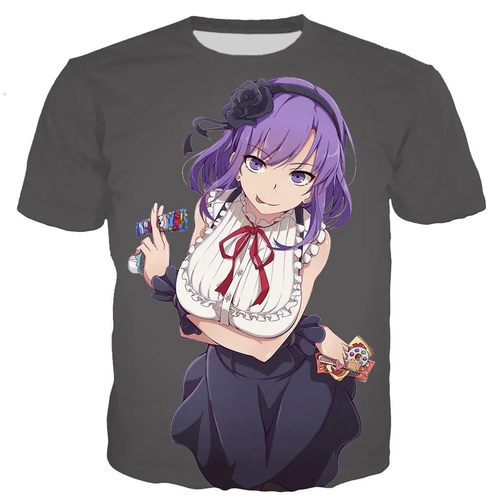 Аниме Dagashi каши милые мужские рубашки 3D печатная Футболка забавные модные летние