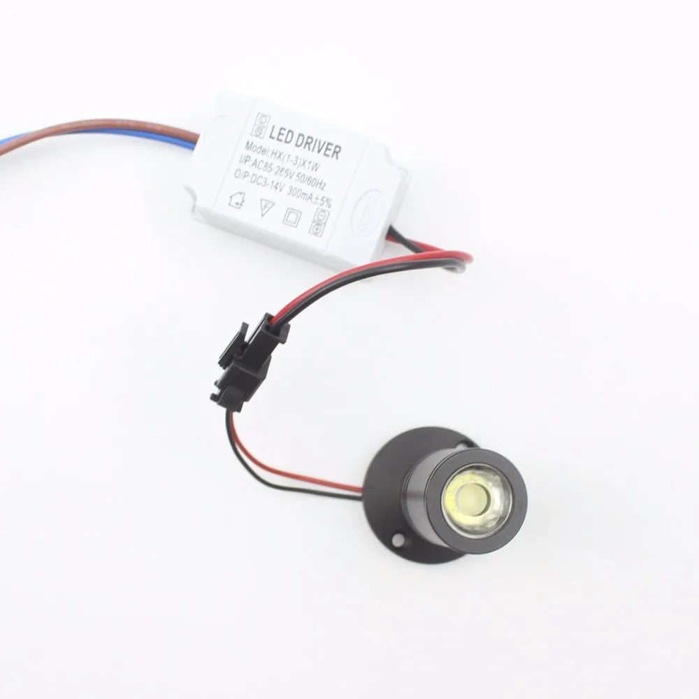 

Big prmotion Mini 1W LED Spotlight Epistar chip showcase cabinet light AC85-265V Ceiling Lamp Warm Cold white 4pcs/lot