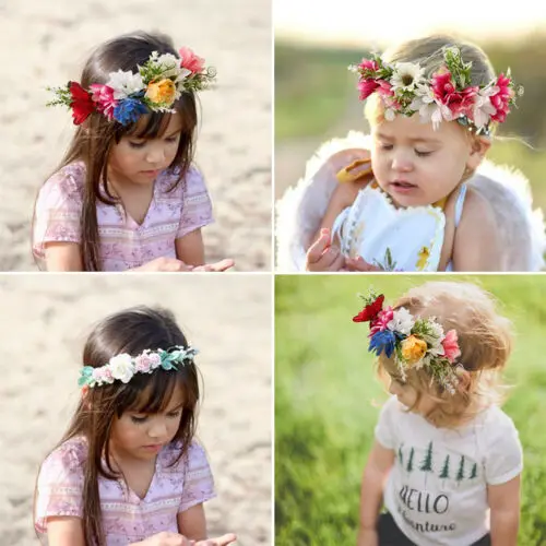 Toddler baby girls kids flower party headband hair band photo prop lovely  X 