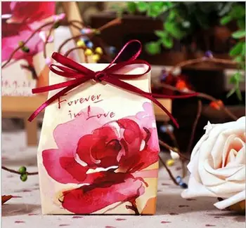

50PCS Peony candy box Wedding gift box FERRERO ROCHER candy box