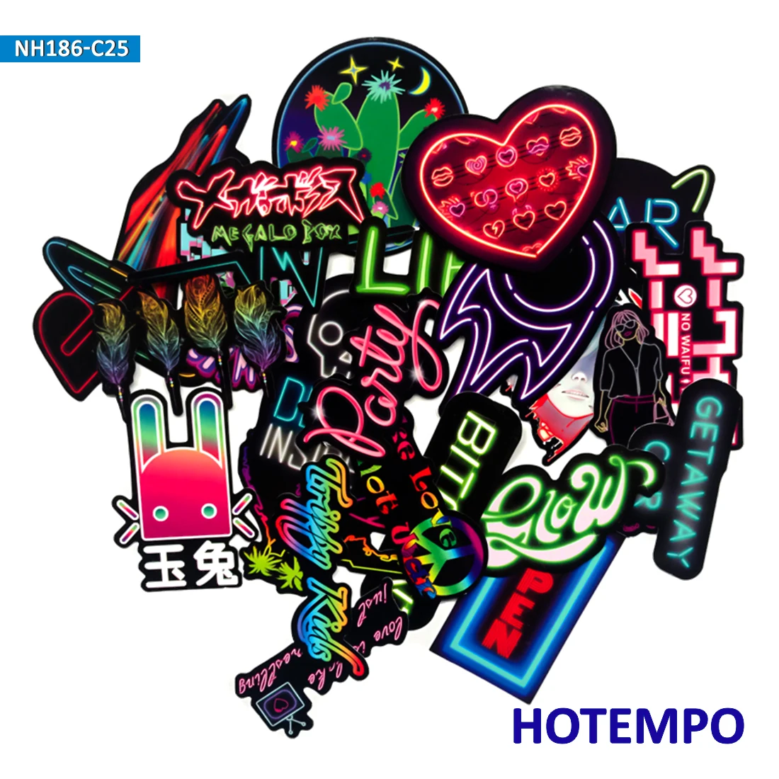 25pcs Retro Led Style Vintage Neon Stickers for Mobile Phone Laptop Luggage Guitar Case Skateboard Fixed Gear Bike Car Stickers 25pcs Retro Led Style Vintage Neon Stickers for Mobile Phone Laptop Luggage Guitar Case Skateboard Fixed Gear Bike Car Stickers