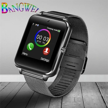 

2018 Fashion New Stainless Steel Smart Watch LED Color Touch Screen Support SIM Card Bluetooth Remote Camera Sport smartwatch