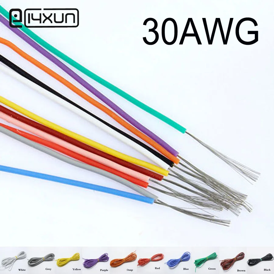 

10metre 30AWG Soft Silicone Cable 0.055mm2 Ultra Flexiable Test Line Wire Red Black Blue White Yellow Green Brown Grey