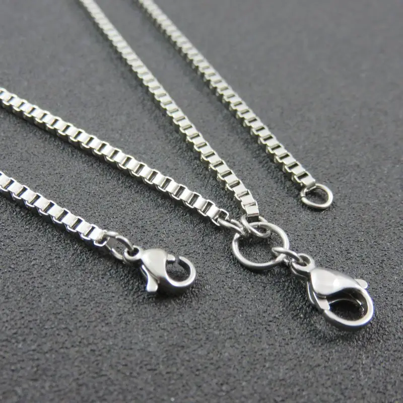 2/2.4/3mm Fashion Silver Tone Floating Charm Chain Two Clasps Stainless