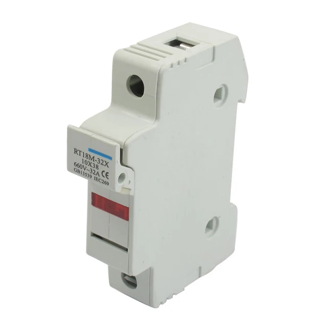 Rt18 32x Ac 380v 32a 1 Pole 10x38mm Din Rail Mount Fuse Holder Base Rt18 32x Ac 380v 32a 1 Pole 10x38mm Din Rail Mount Fuse Holder Base