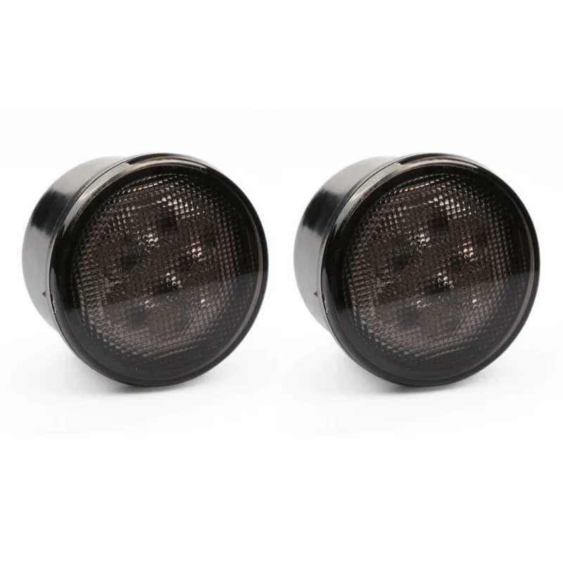 FADUIES Smoke Lens Amber LED Front Turn Signal Light + Fender Side Marker Parking Lamp For 2007-2015 Jeep Wrangler JK  (4)