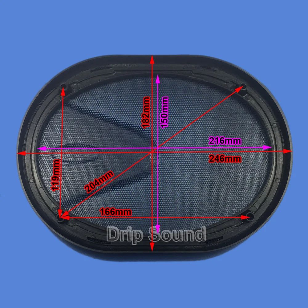 Для " x 9" 6x9 дюймов Автомобильный аудио динамик крышка защита декоративный круг металлическая сетка решетка# черный