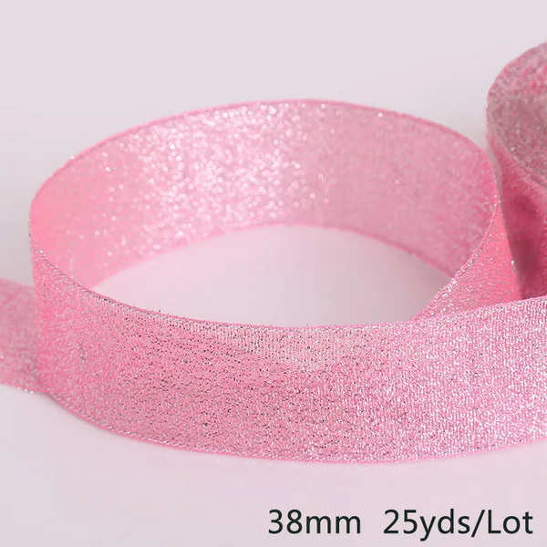 20& 38 мм 25 ярдов металлическая лента из органзы для одежды швейная ткань подарочная упаковка «сделай сам» свадебное украшение ленты лента принадлежности для вечеринки - Цвет: Pink