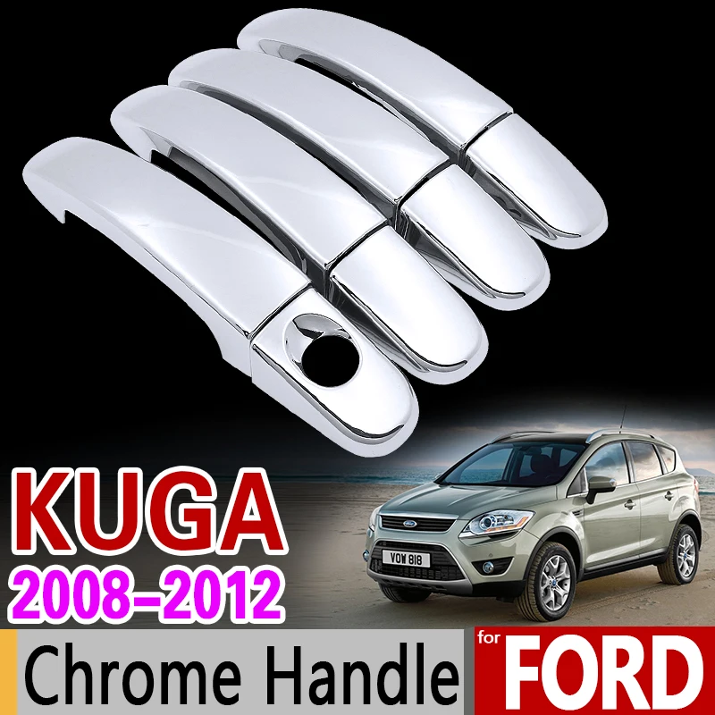 Роскошная хромированная накладка на ручку для Ford KUGA MK1 2008 2009 2010 2011 2012 4 дверные автомобильные аксессуары наклейки для стайлинга автомобилей