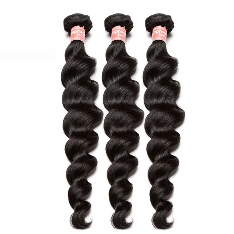 

Brazilian Loose Wave Hair Bundles 100% Human Hair Extensions 3pcs Natural Color Hair Remy Bundle Deals