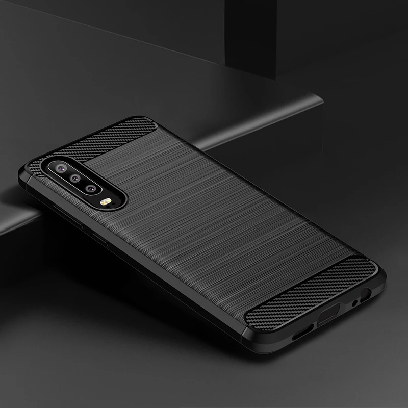 Чехол для Huawei P30 Lite мягкий силиконовый матовый чехол из углеродного волокна Pro