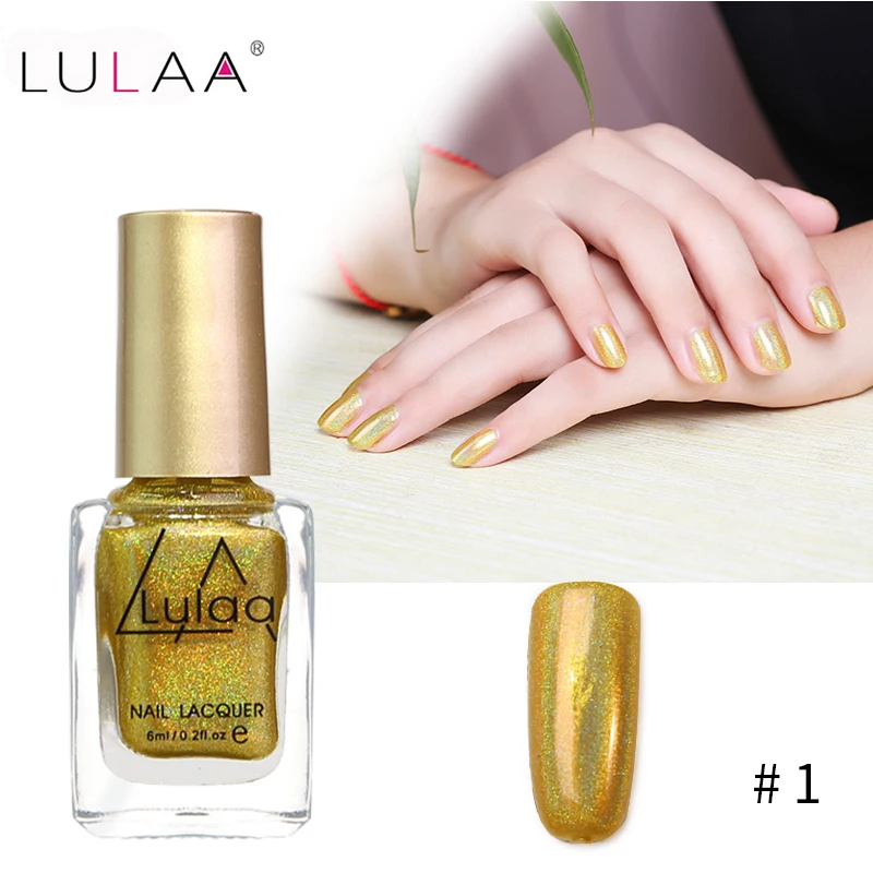 LULAA Shining 6ml Holographic Laser Nail Laquer Brilliant Effect Nail