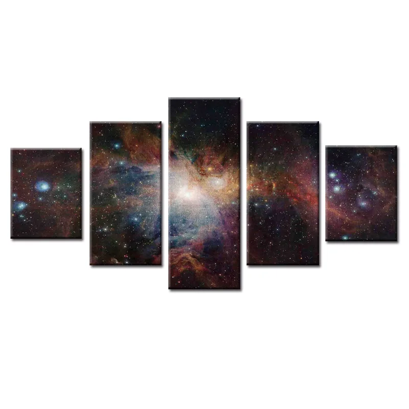 

Framed Star Sky Poster Series Canvas 5 Panel Porch Corridor Frame Version Home Decor Wall Paintings