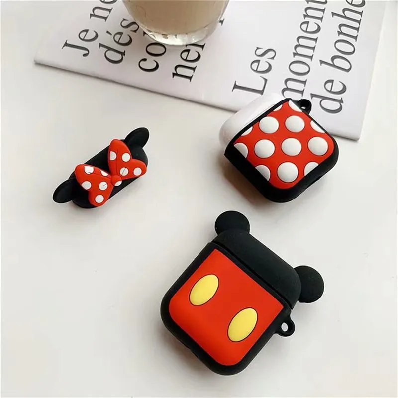 

Cartoon Mickey Mouse Wireless Bluetooth Earphone Case For AirPods Protective Cover Silicone For Apple Airpods Headset Charging