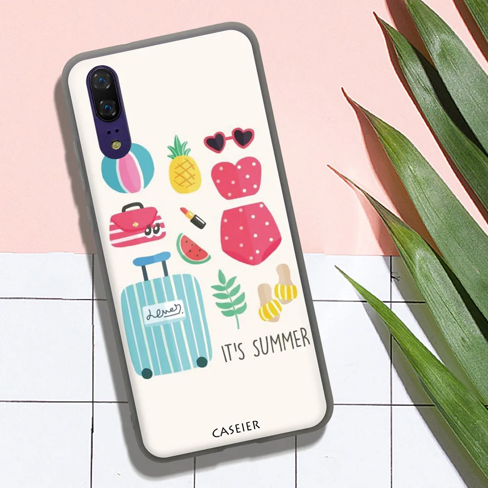CASEIER Летний чехол для телефона с рисунком Huawei P Smart Mate 20 10 P20 P30 Pro Матовые чехлы Honor 9