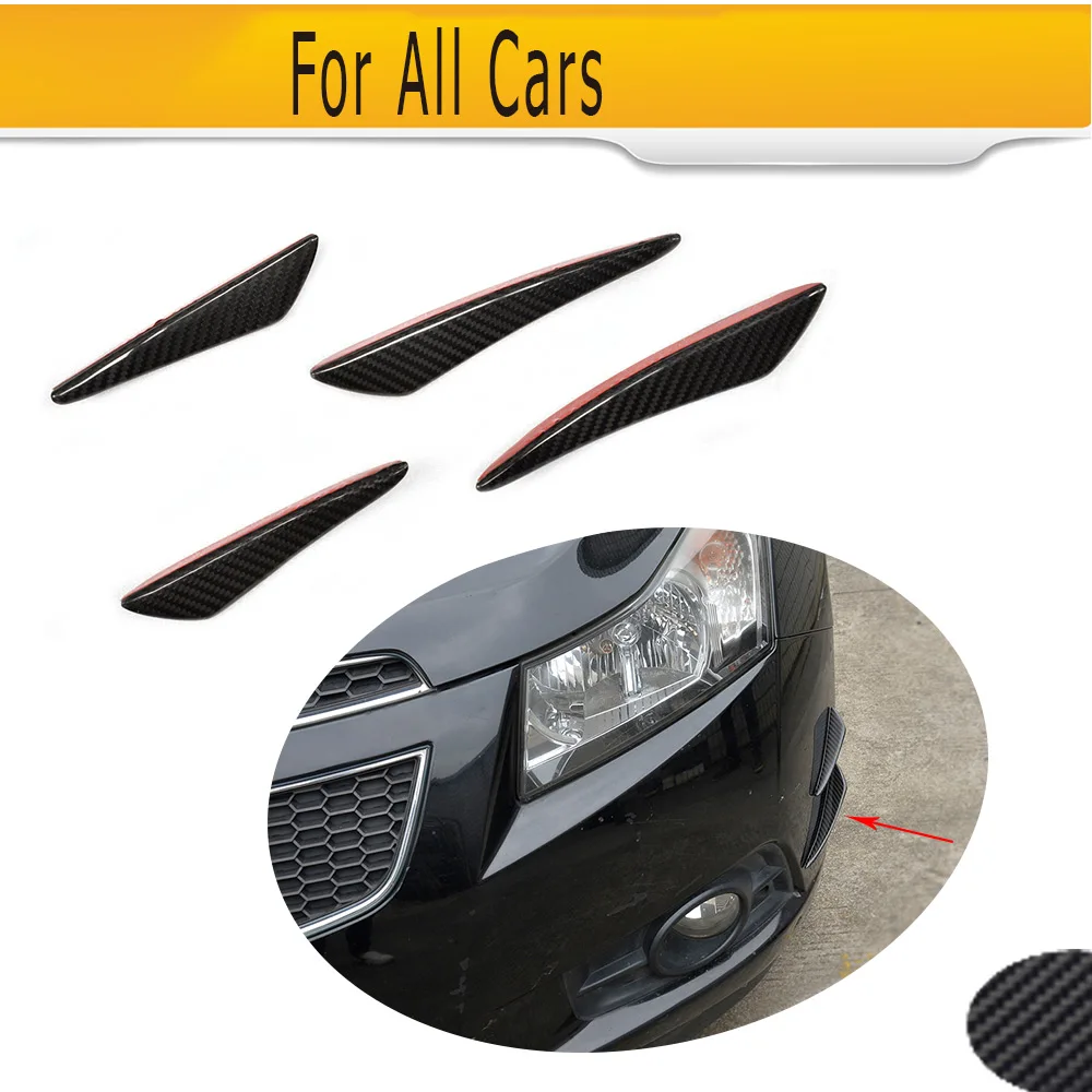 Carbon Fiber Universal Car Bumper Moulding Decorative Fins Canards