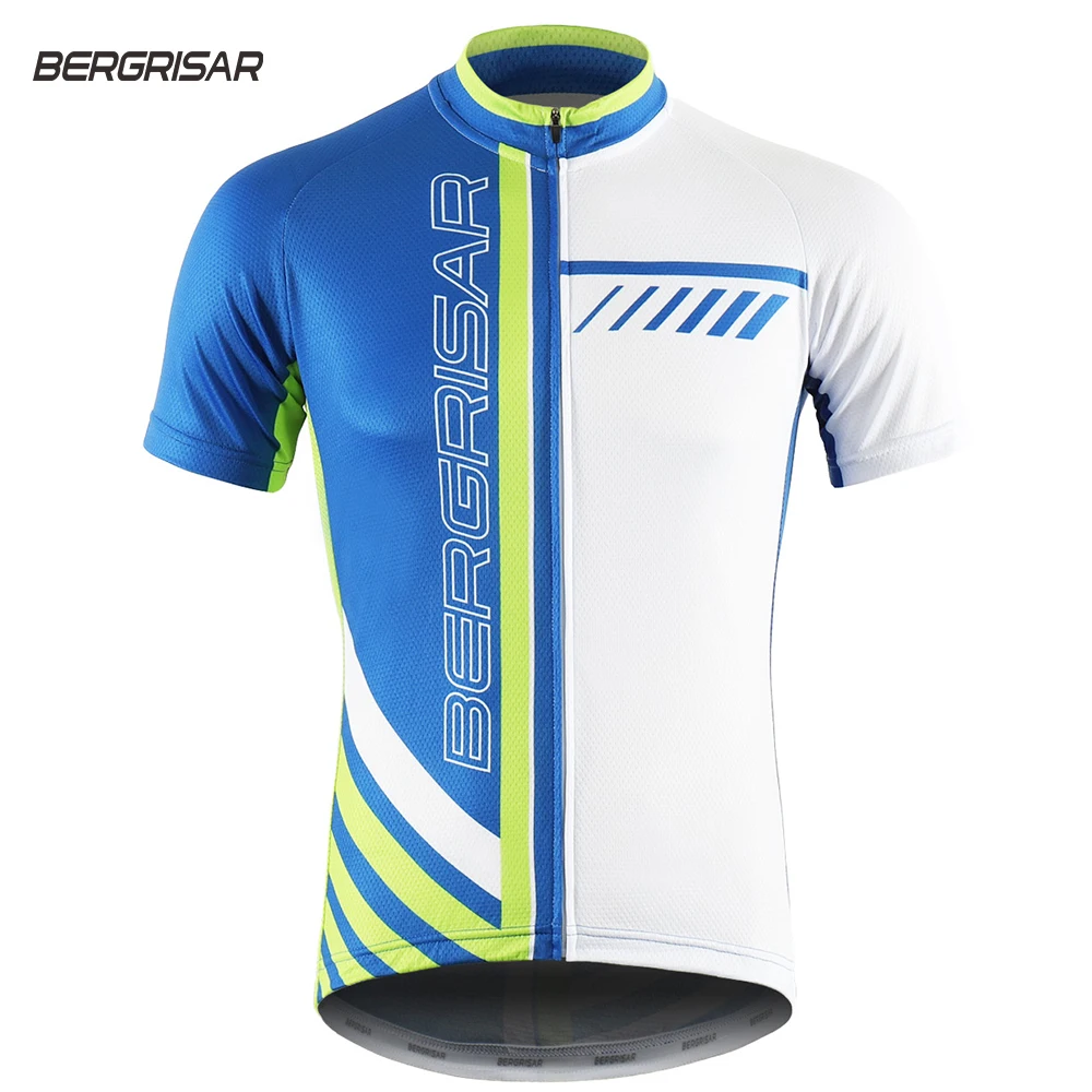 

BERGRISAR Cycling Jersey Men Summer Racing Riding Tops Quick Dry Short Sleeve MTB Bike Bicycle Shirts Clothing Breathable 8002