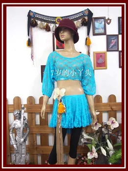 

Gothic Double-Layered Tribal Belly Dance over skirt lace mini skirt BL89-95