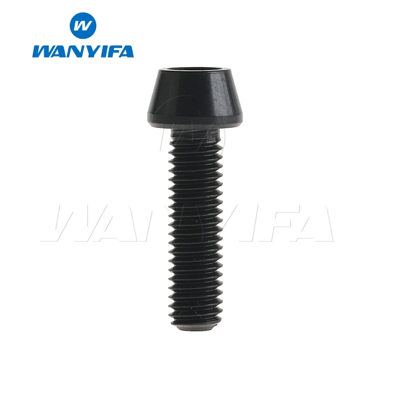 Wanyifa M6x10 15, 16, 18, 20, 25 30 35, 40 45 50 55 60 65 мм конусная головка Винт С Титановым болтом для Велосипедный дисковый тормоз - Цвет: M6x18 Black