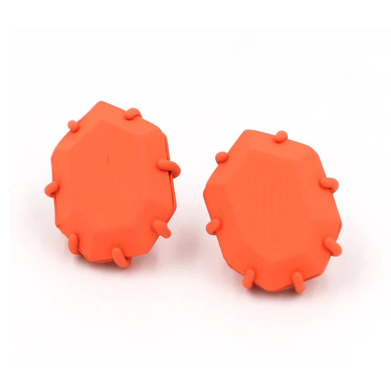 Модные многоугольные геометрические серьги, подарок на день Святого Валентина, цветные матовые серьги-гвоздики для женщин