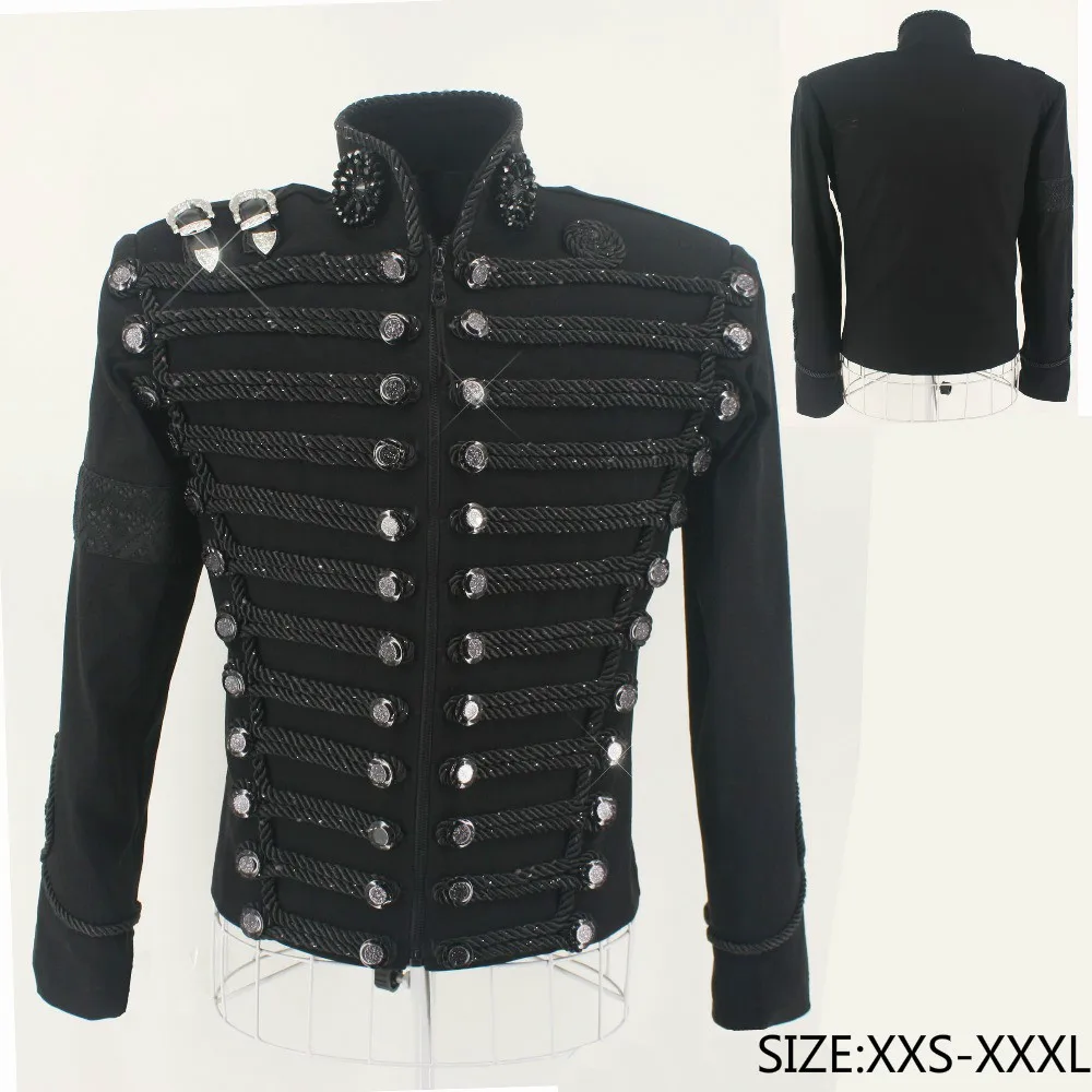 Редкие MJ Майкл Джексон Англия Стиль ретро черный военный куртка ручной работы панк Мужская Верхняя одежда на заказ Высокое качество
