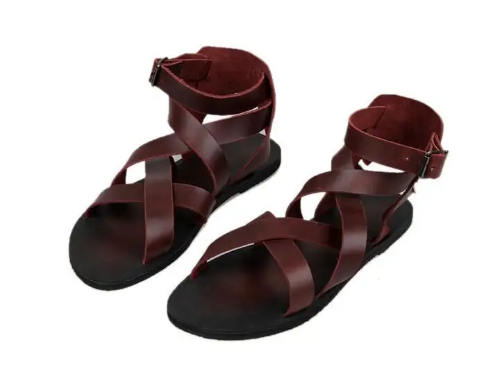 

Punk Man Beach Summer Cool Sandals 2018 Criss Cross Straps Fashion Runway Casual Sandals Shoes Cutout Man Design Sandalias Shoes