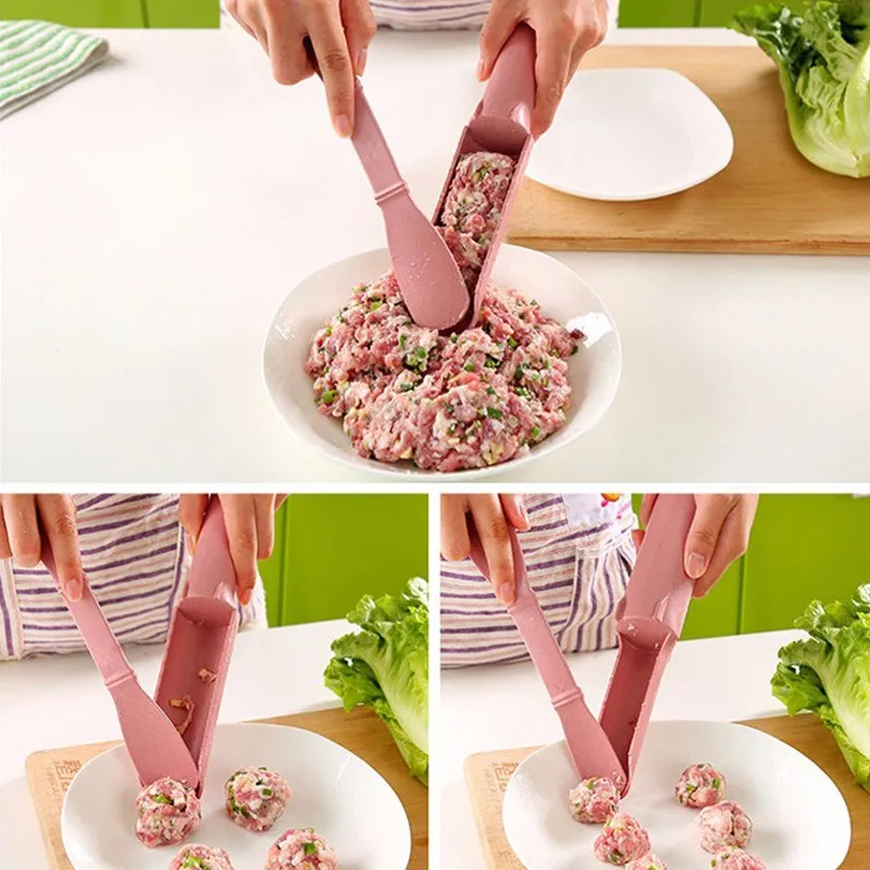 FHEAL Wheat Straw DIY Meatballs Produced With The Self-Made Mould Meatball Fish Ball Meat Maker Machine Cooking Tools  (18)