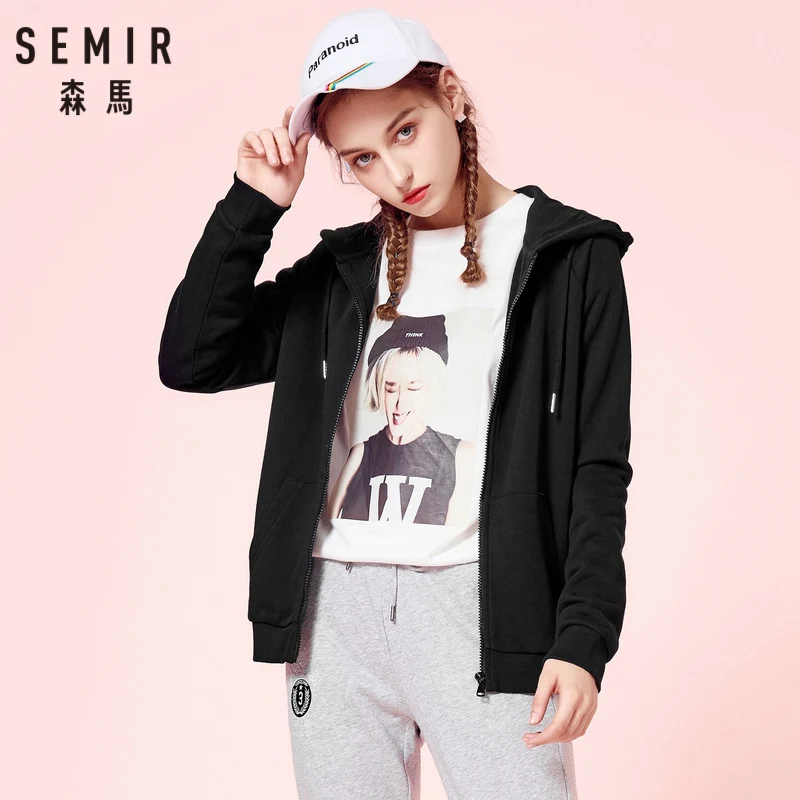 SEMIR Women Slim Fit Zip Hoodie with Slant Pocket Hooded Jacket with Full Zip Women's Sports Jacket with Elastic Drawstring Hood SEMIR Women Slim Fit Zip Hoodie with Slant Pocket Hooded Jacket with Full Zip Women's Sports Jacket with Elastic Drawstring Hood