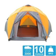 8-10 человек высокого качества, непродуваемый водонепроницаемый на открытом воздухе 3000 мм шестиугольный тент прочный Семейный Кемпинг снаряжение большая палатка, шатер