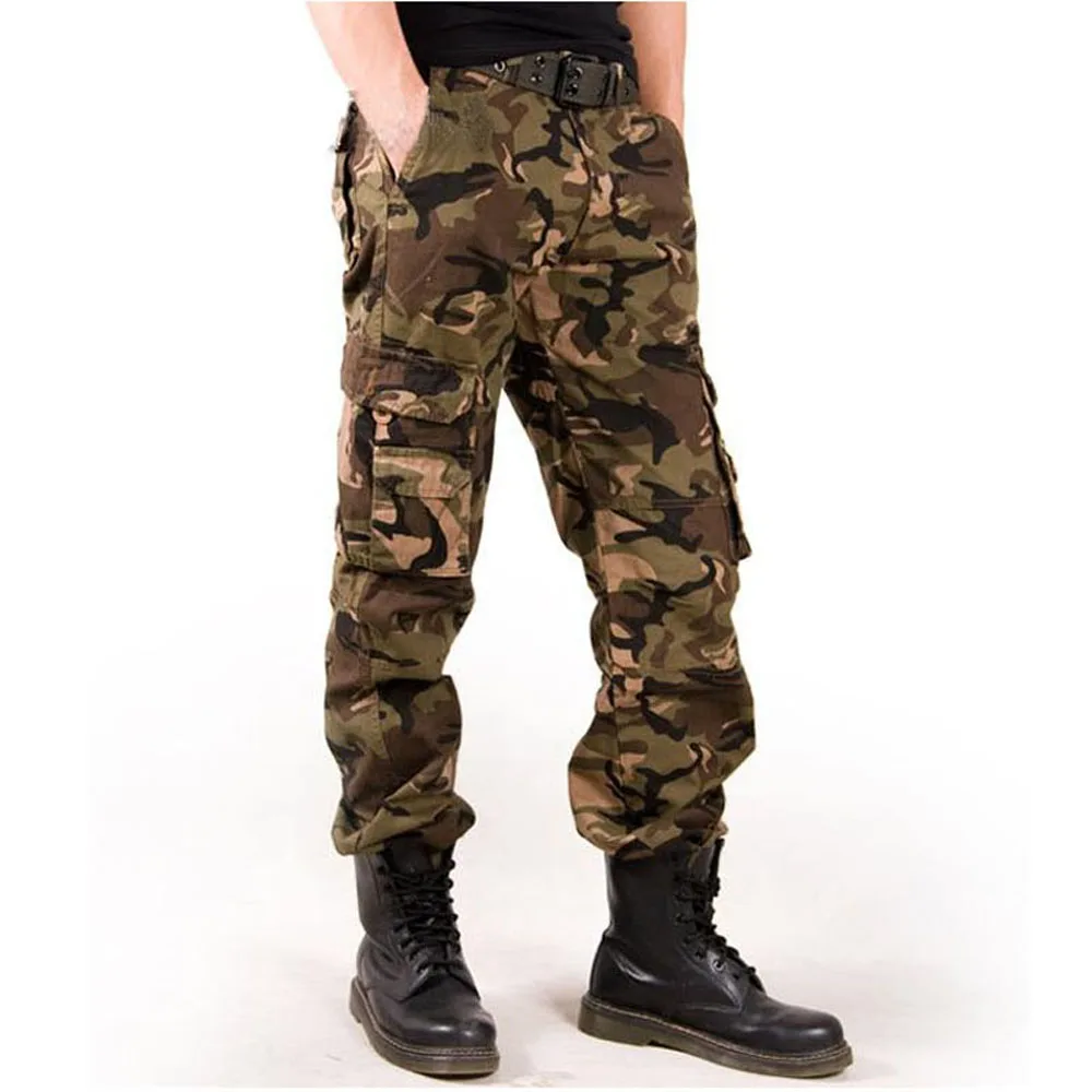 Трендовые мужские брюки карго из хлопка высокого качества камуфляжные мужские военные длинные брюки карго армейские модные мужские брюки