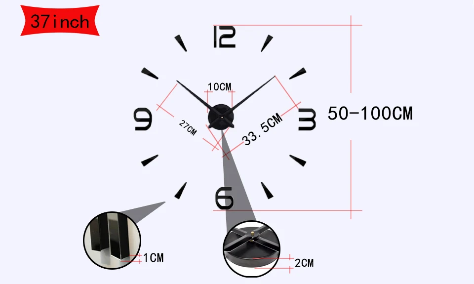 Лучшие продажи настенные часы «сделай сам» современный дизайн акриловые металлические зеркальные наклейки часы 3D эффект