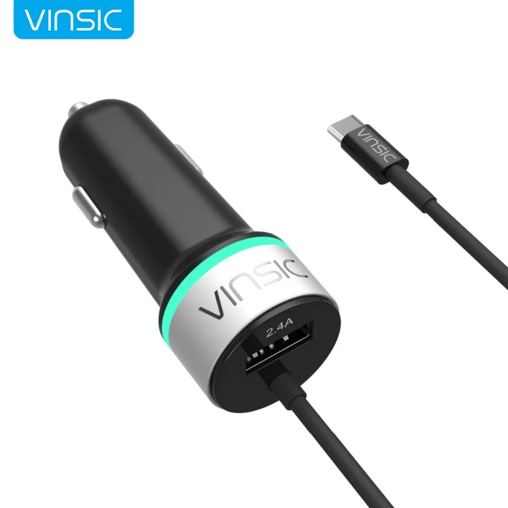 Vinsic Type C USB Car Charger Mini Universal Fast Smart Car Charger For