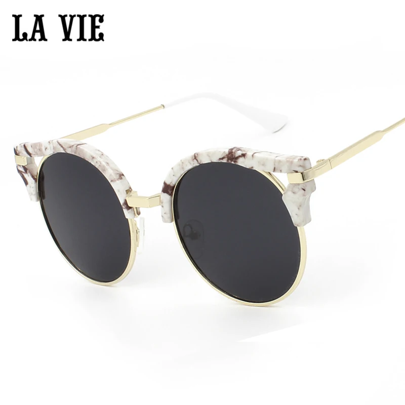 

LA VIE Polarized Sunglasses women Brand Cat Eye Alloy Metal Frame Designer Sunglasses For Women's UV400 oculos de grau feminino