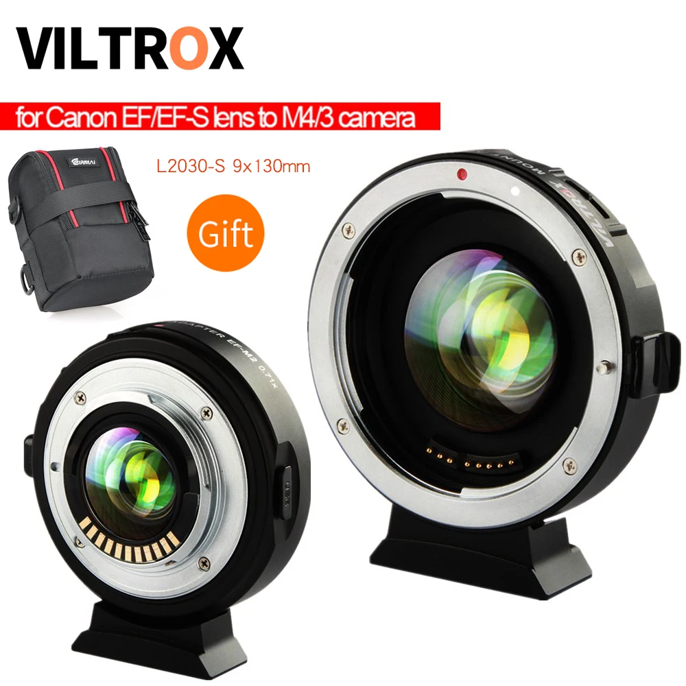 

Viltrox EF-M2 Focal Reducer Booster Adapter Auto-focus 0.71x for Canon EF mount lens to M43 camera GH5 GH4 GF7GK GX7 E-M5 II M10