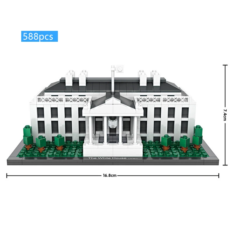 

World famous modern architecure presidential palace of United States building brick Washington White House mini block toys gifts